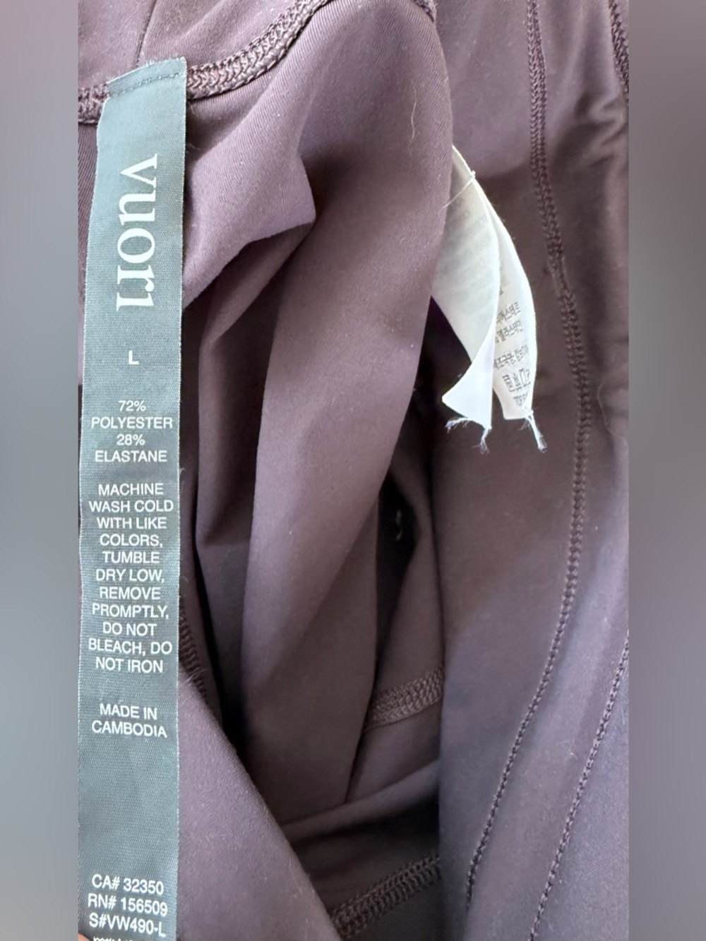 Vuori Daily Pocket Full Length Legging in Brown, Size Large - Picture 8 of 9